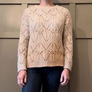 Heartloom Ombre Open Knit Sweater Cream & Tan Size XS
